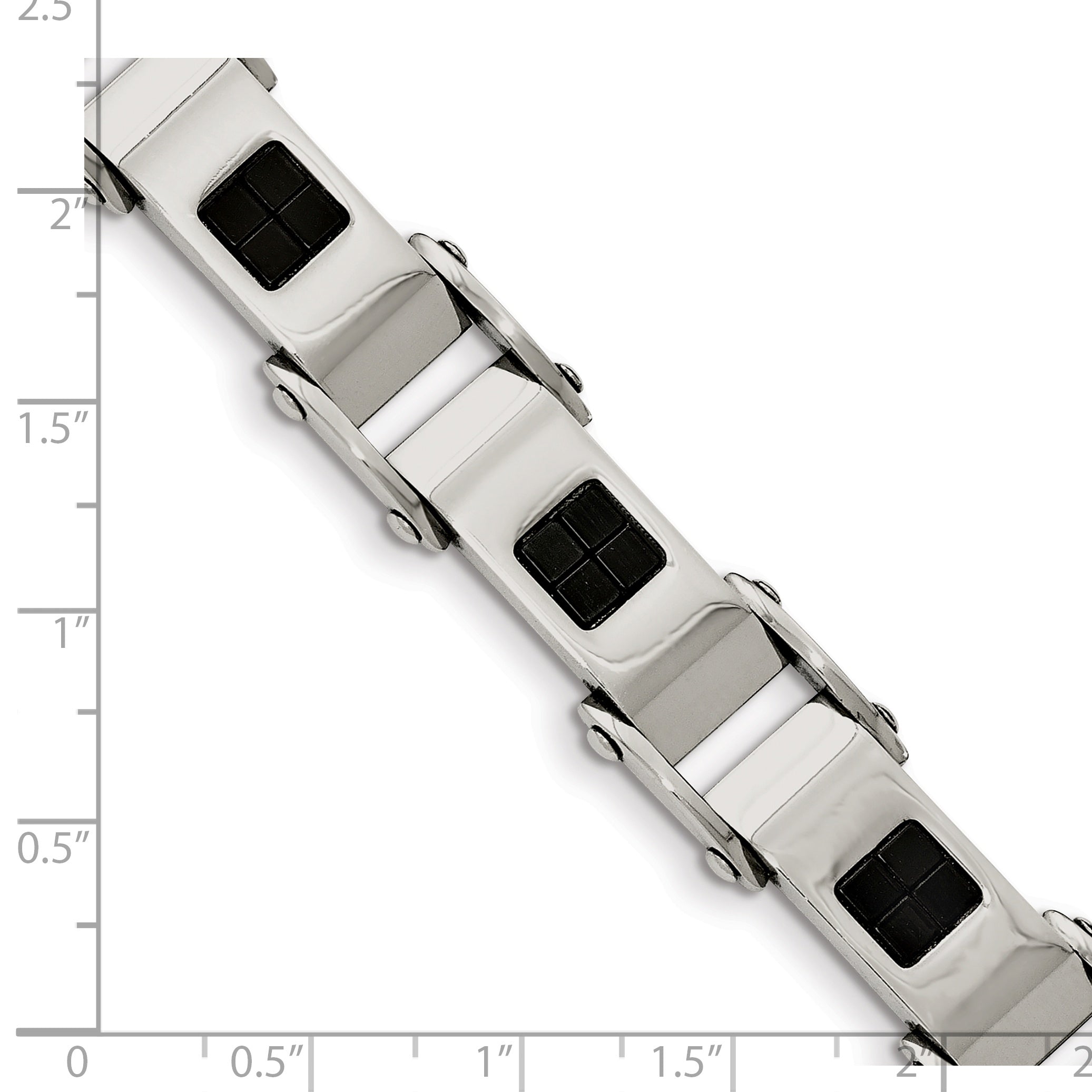 Stainless Steel Polished Black IP-plated Bracelet for Men