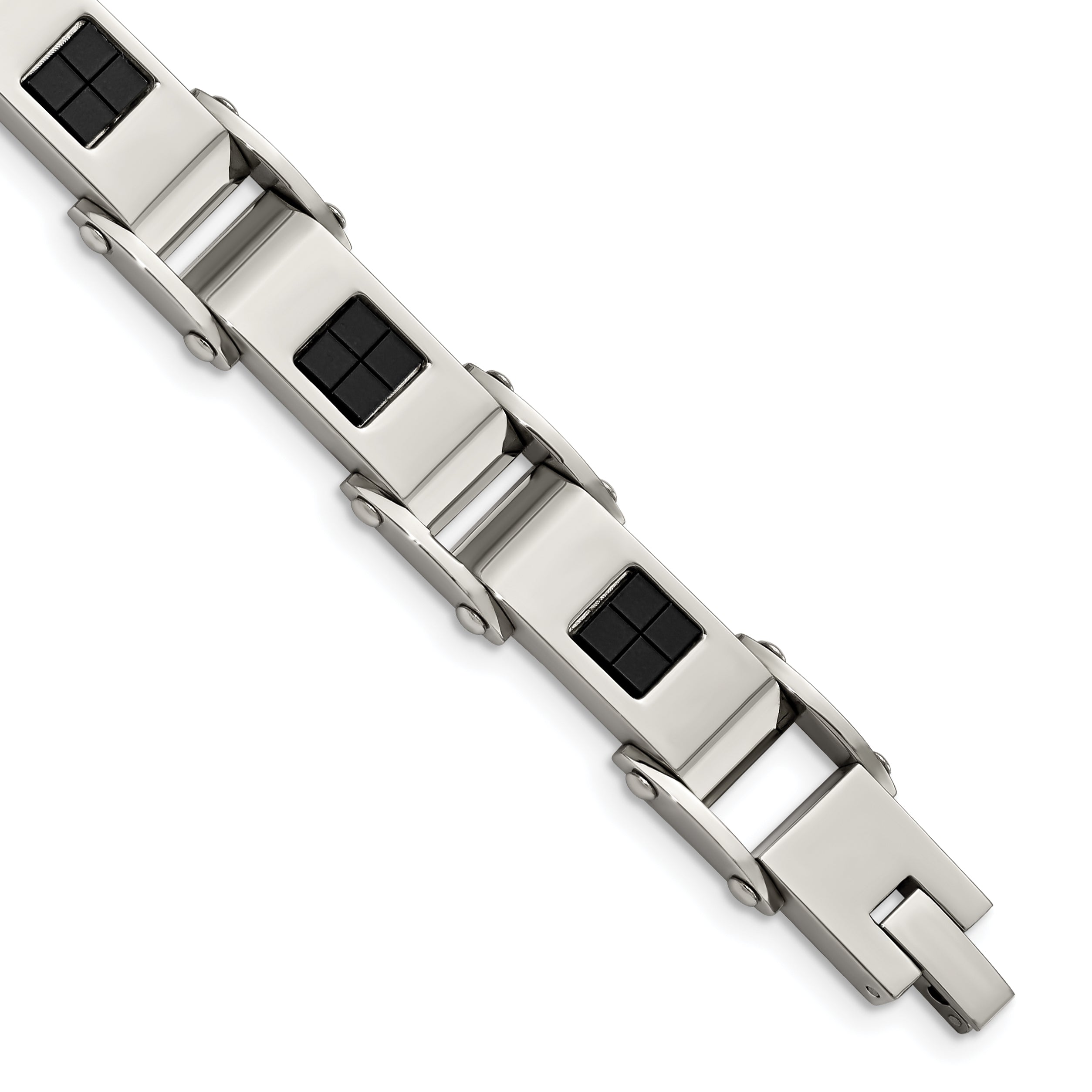 Stainless Steel Polished Black IP-plated Bracelet for Men