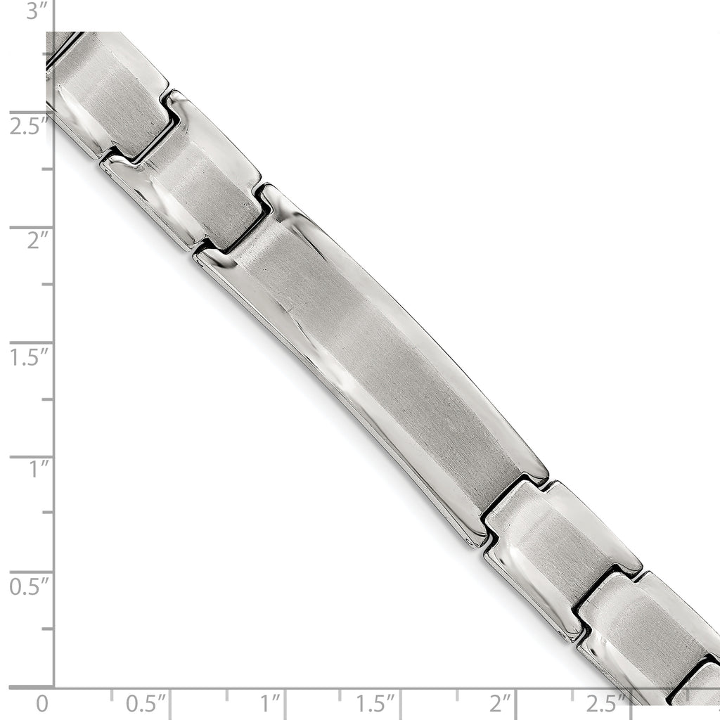 Stainless Steel Brushed and Polished ID Bracelet for Men