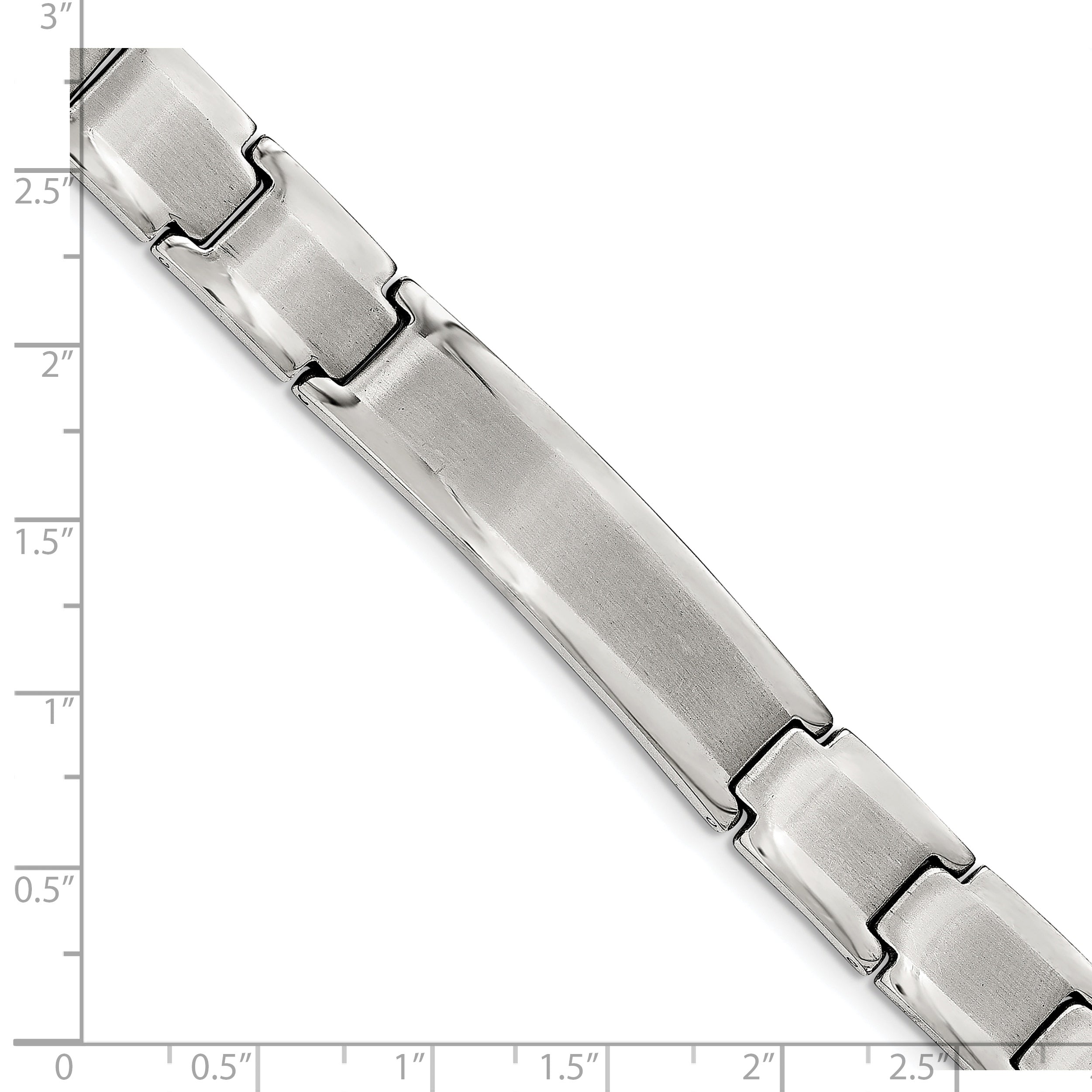 Stainless Steel Brushed and Polished ID Bracelet for Men