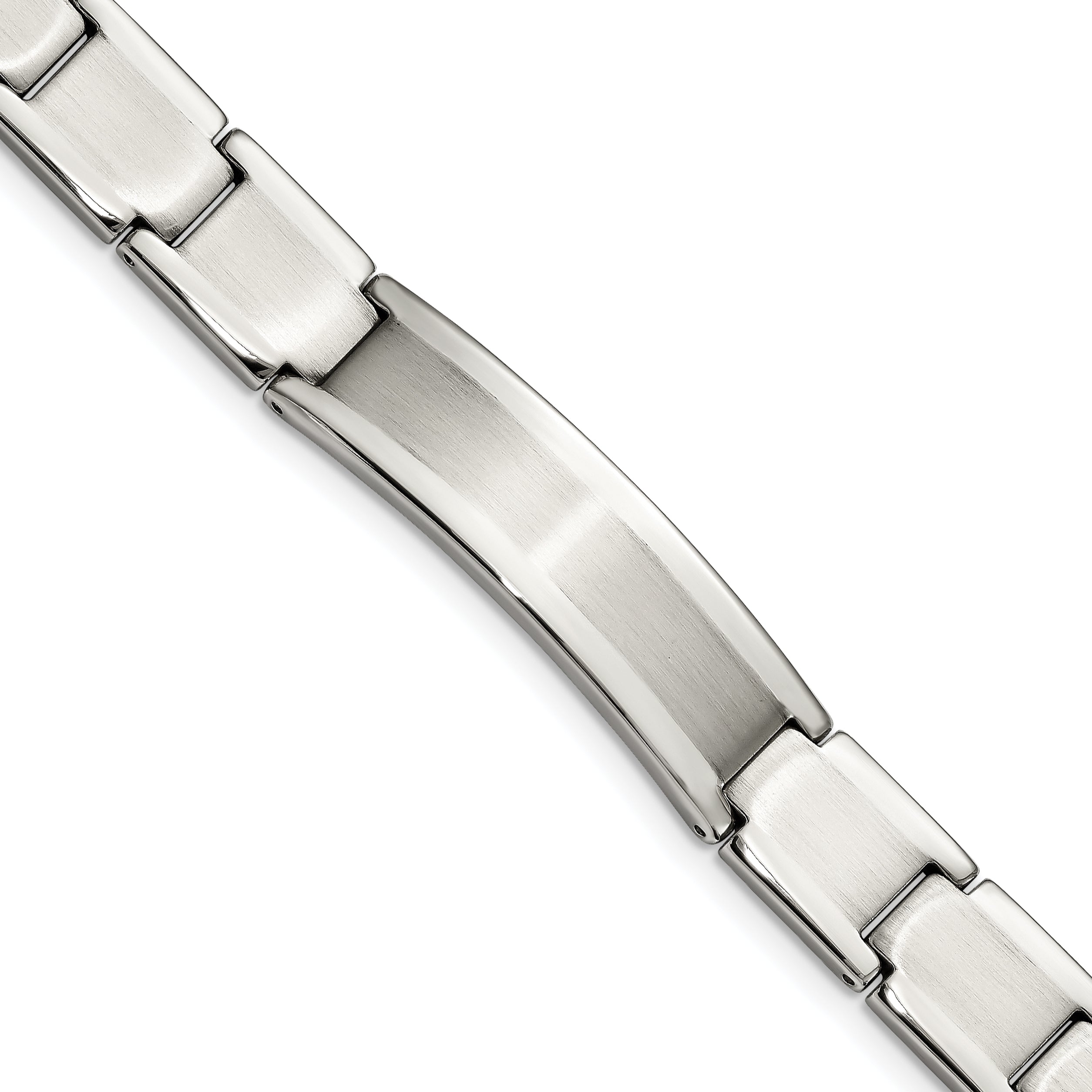 Stainless Steel Brushed and Polished ID Bracelet for Men