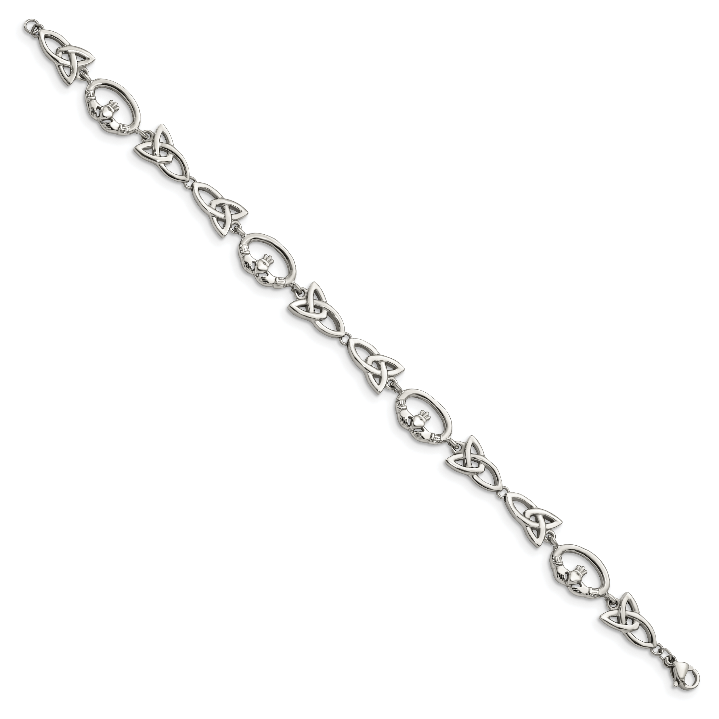 Stainless Steel Polished Claddagh and Trinity Knot Bracelet for Women Secondary image