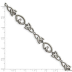 Stainless Steel Polished Claddagh and Trinity Knot Bracelet for Women