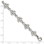 Stainless Steel Polished Trinity Knot Link Bracelet for Women