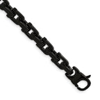 Stainless Steel Polished Black IP-plated Fancy Link Bracelet for Men