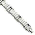 Stainless Steel Polished and Textured Bracelet for Men