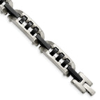 Stainless Steel Brushed and Polished Black IP-plated Bracelet for Men