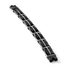 Stainless Steel Brushed and Polished Black IP-plated with Cable Inlay Link Bracelet for Men