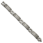 Stainless Steel Antiqued and Brushed Eagle Link Bracelet for Men