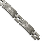 Stainless Steel Antiqued and Brushed Eagle Link Bracelet for Men