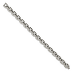 Stainless Steel Polished Square Link Bracelet for Men
