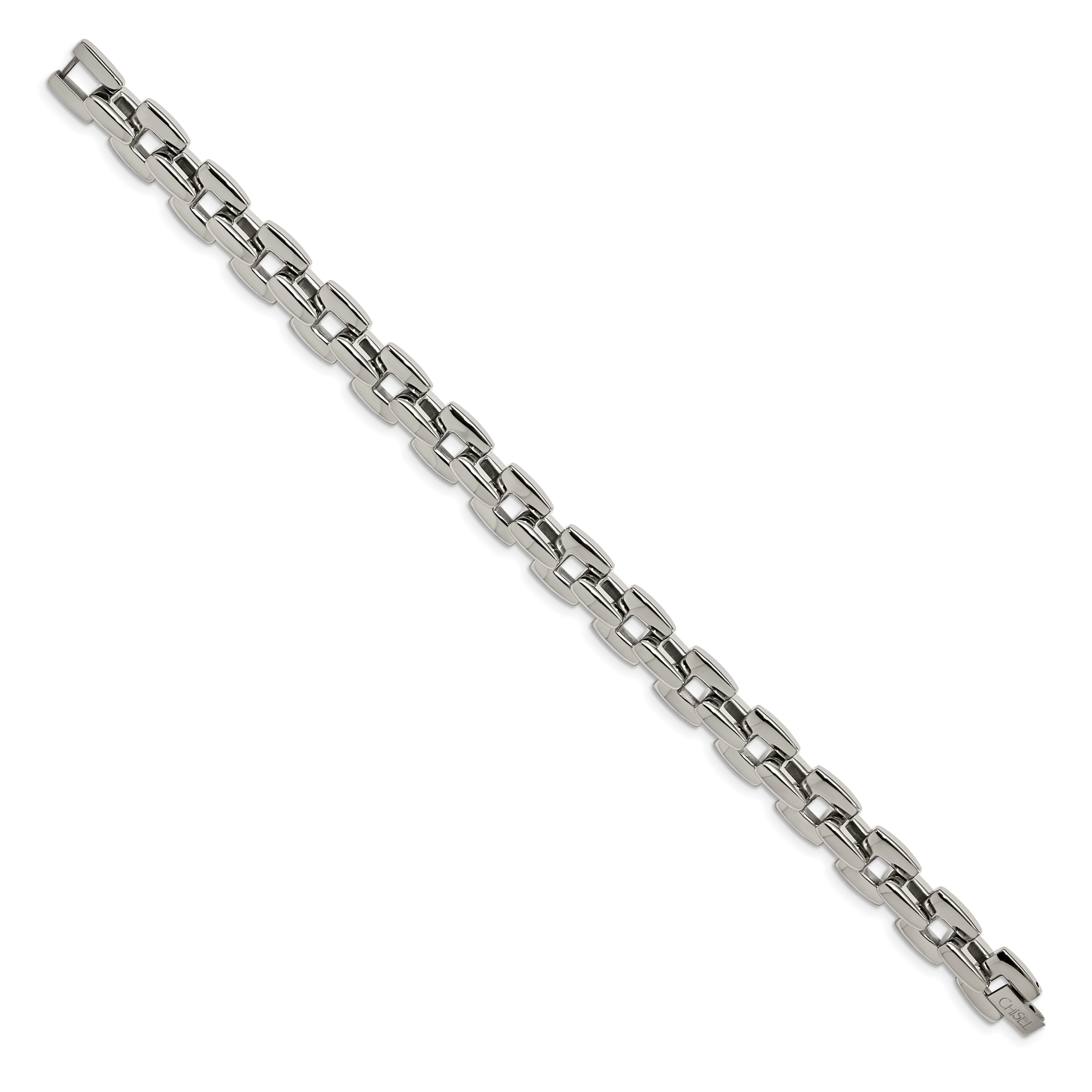 Stainless Steel Polished Square Link Bracelet for Men
