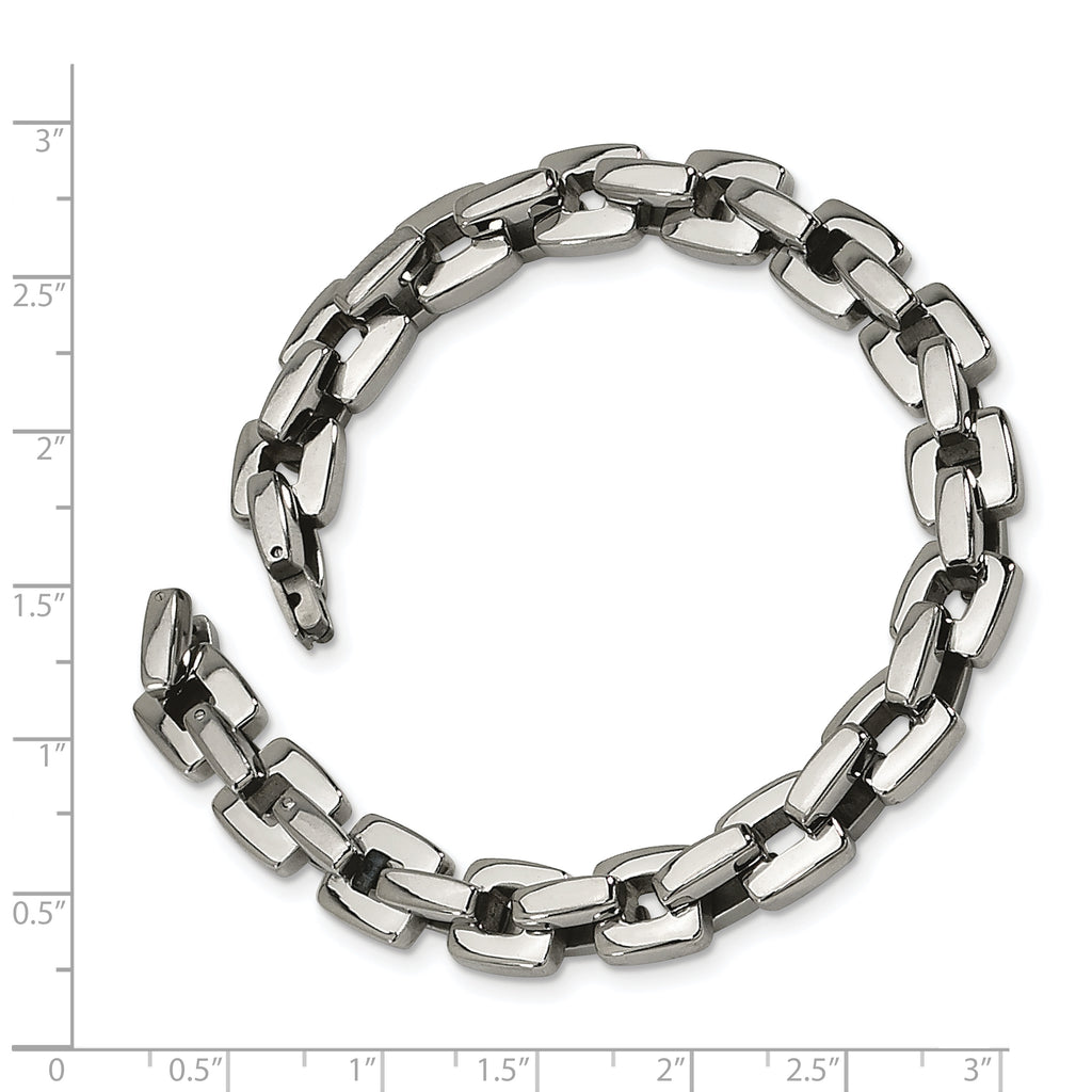 Stainless Steel Polished Square Link Bracelet for Men