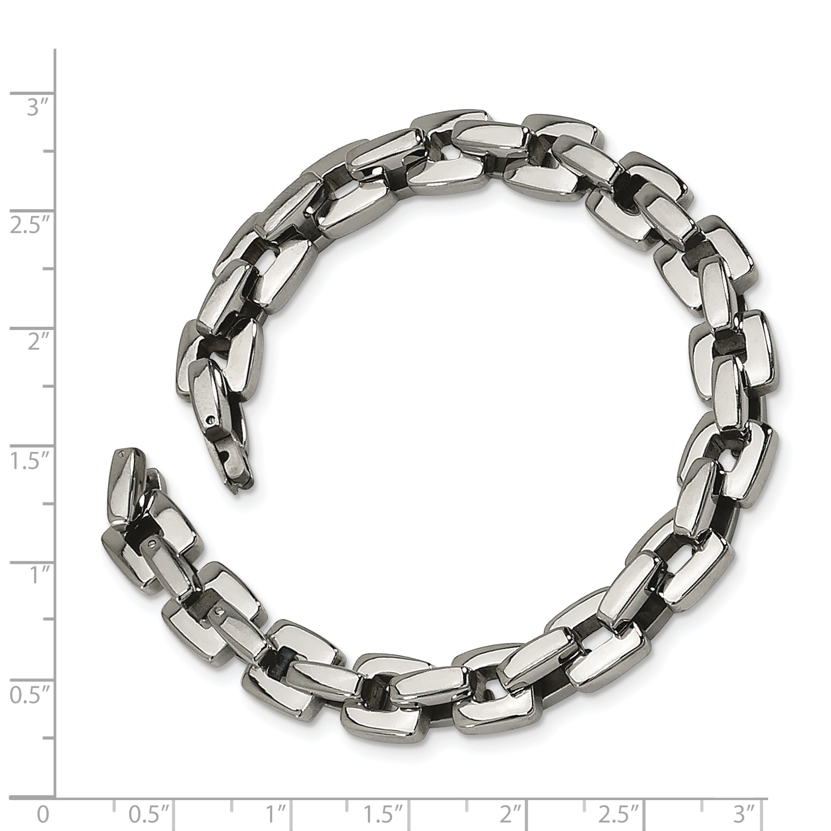Stainless Steel Polished Square Link Bracelet for Men