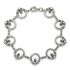 Stainless Steel Polished Claddagh Bracelet for Women