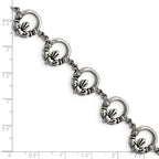 Stainless Steel Polished Claddagh Bracelet for Women