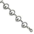Stainless Steel Polished Claddagh Bracelet for Women