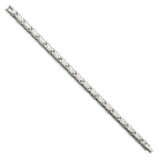 Brushed & Link Bracelet in Stainless Steel, 6.5mm 8.2in - Sophia Jewelers