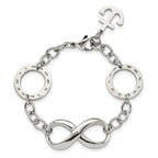 Stainless Steel Polished Infinity Symbol and Anchor Bracelet for Women