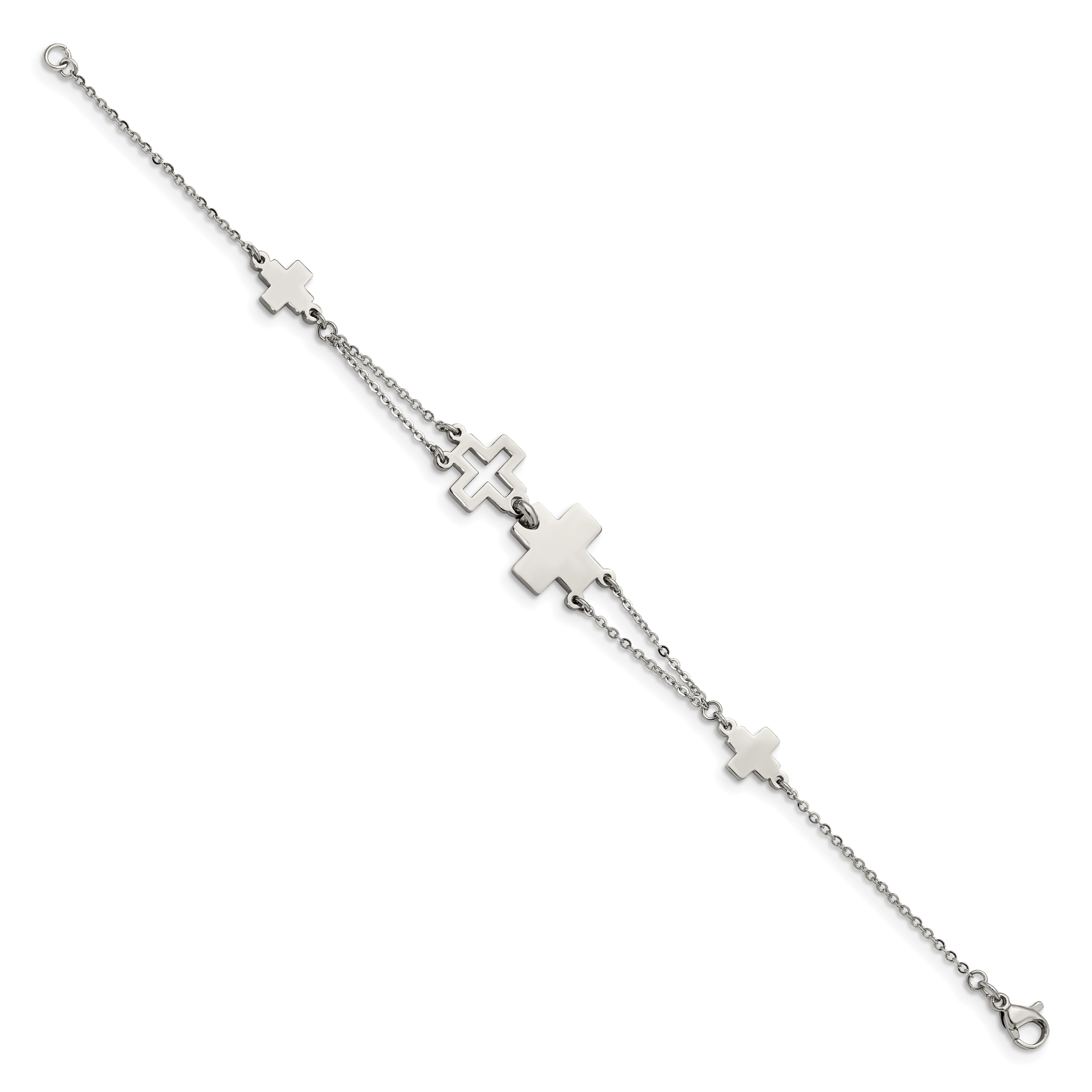 Stainless Steel Polished Cross Bracelet for Women Secondary image