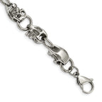 Stainless Steel Polished Skull Link Bracelet for Men