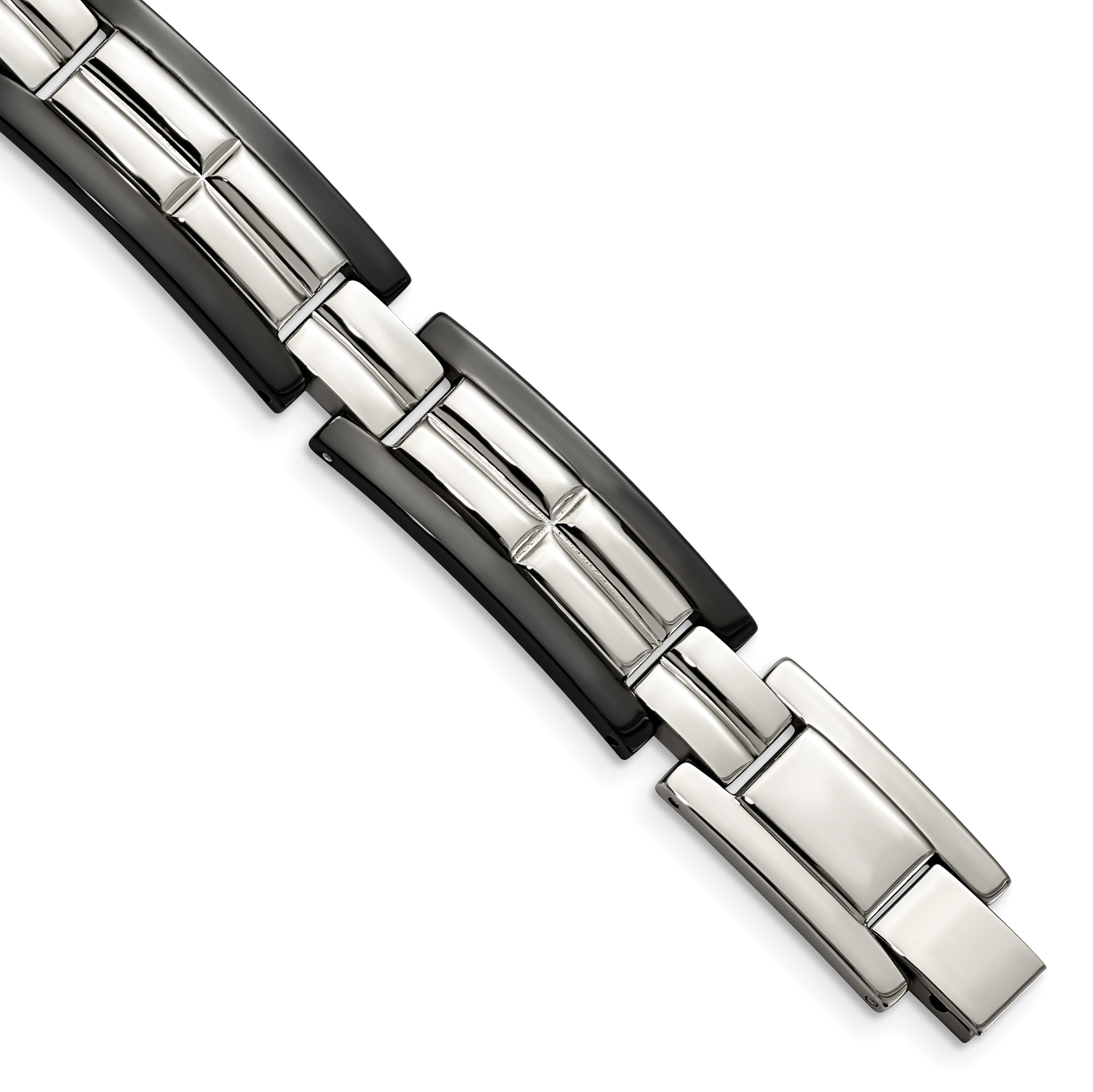 Stainless Steel Polished Black IP-plated Link Bracelet for Men Main image