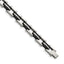 Stainless Steel Polished with Black Rubber Link Bracelet for Men