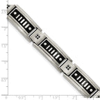 Stainless Steel Polished Black IP-plated with Black Cubic Zirconia Bracelet for Men