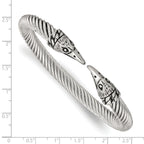 Stainless Steel Antiqued and Polished Eagle Cuff Bangle Bracelet for Women