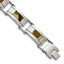 Stainless Steel Brushed with Brown Camo Fabric Inlay Bracelet for Men