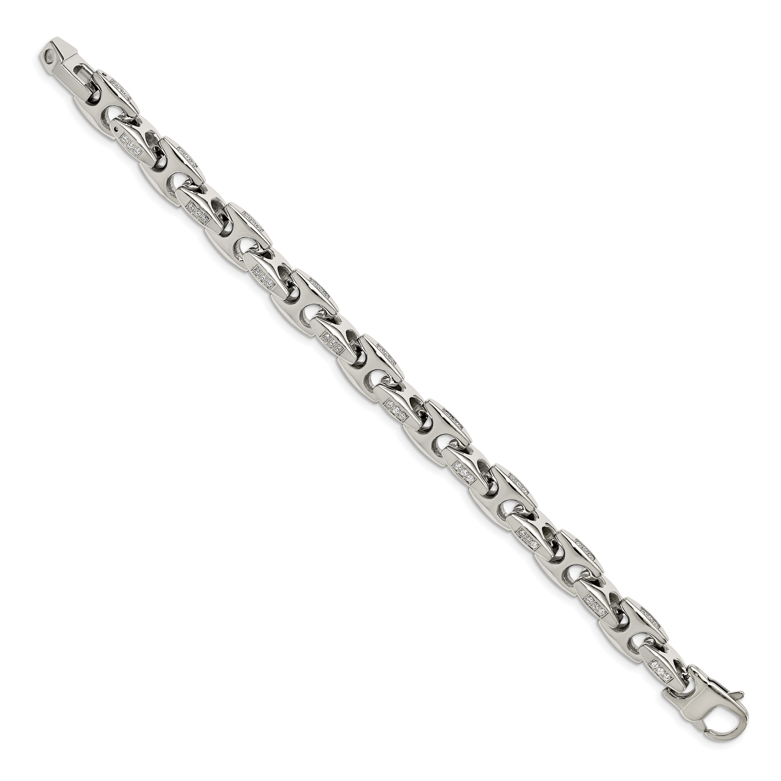Stainless Steel Polished with Cubic Zirconia Bracelet for Men Secondary image