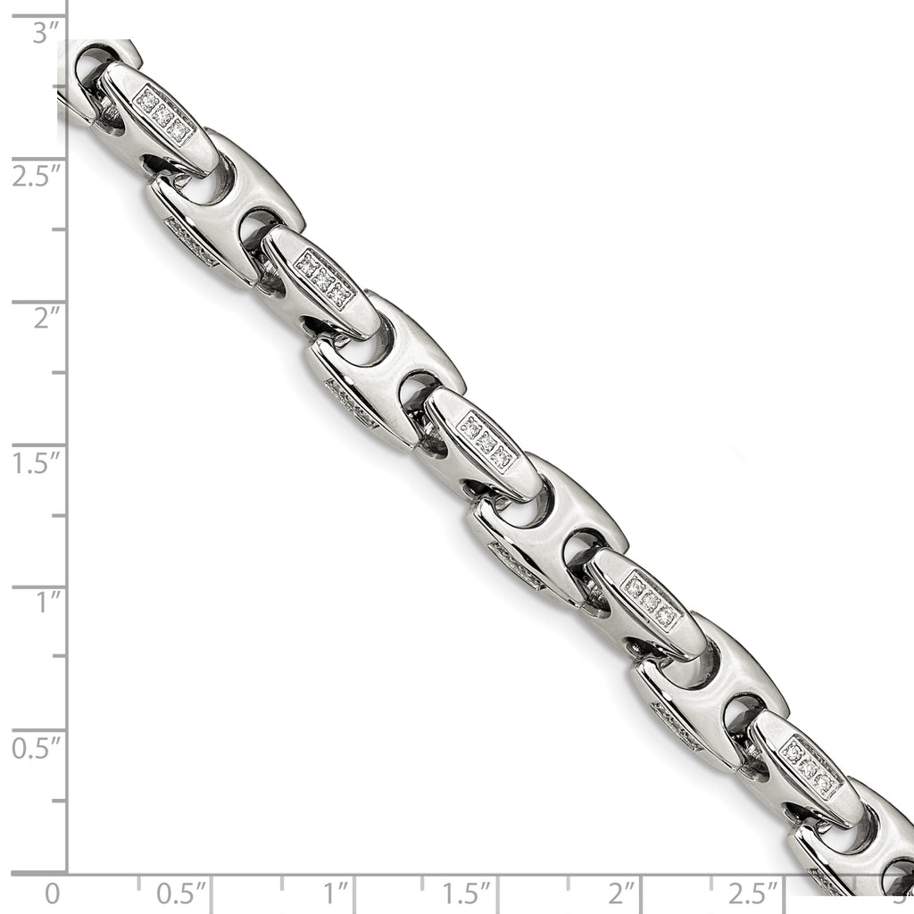 Stainless Steel Polished with Cubic Zirconia Bracelet for Men