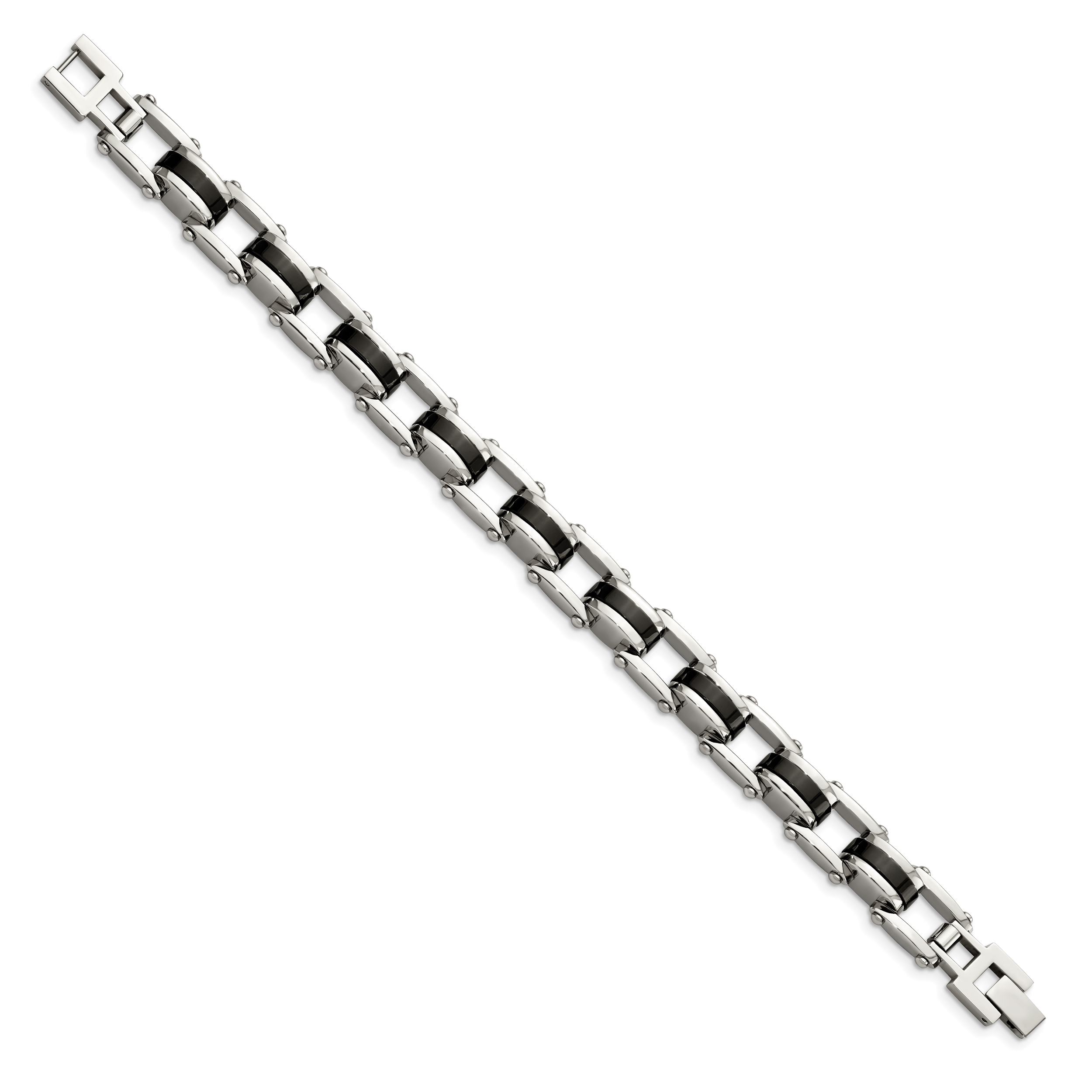 Stainless Steel Polished Black IP-plated Bracelet for Men Secondary image