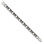 Stainless Steel Polished Black IP-plated Bracelet for Men