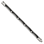 Stainless Steel Polished Black IP-plated Link Bracelet for Men