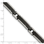 Stainless Steel Polished Black IP-plated Link Bracelet for Men