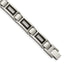 Stainless Steel Brushed and Polished with Cubic Zirconia and Black Carbon Fiber Inlay Link Bracelet for Men