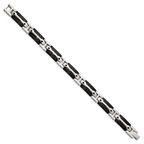 Stainless Steel Polished Black IP-plated Link Bracelet for Men
