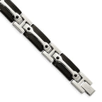 Stainless Steel Polished Black IP-plated Link Bracelet for Men