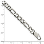 Polished Stainless Steel Figaro Chain Bracelet 6mm