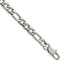 Polished Stainless Steel Figaro Chain Bracelet 6mm