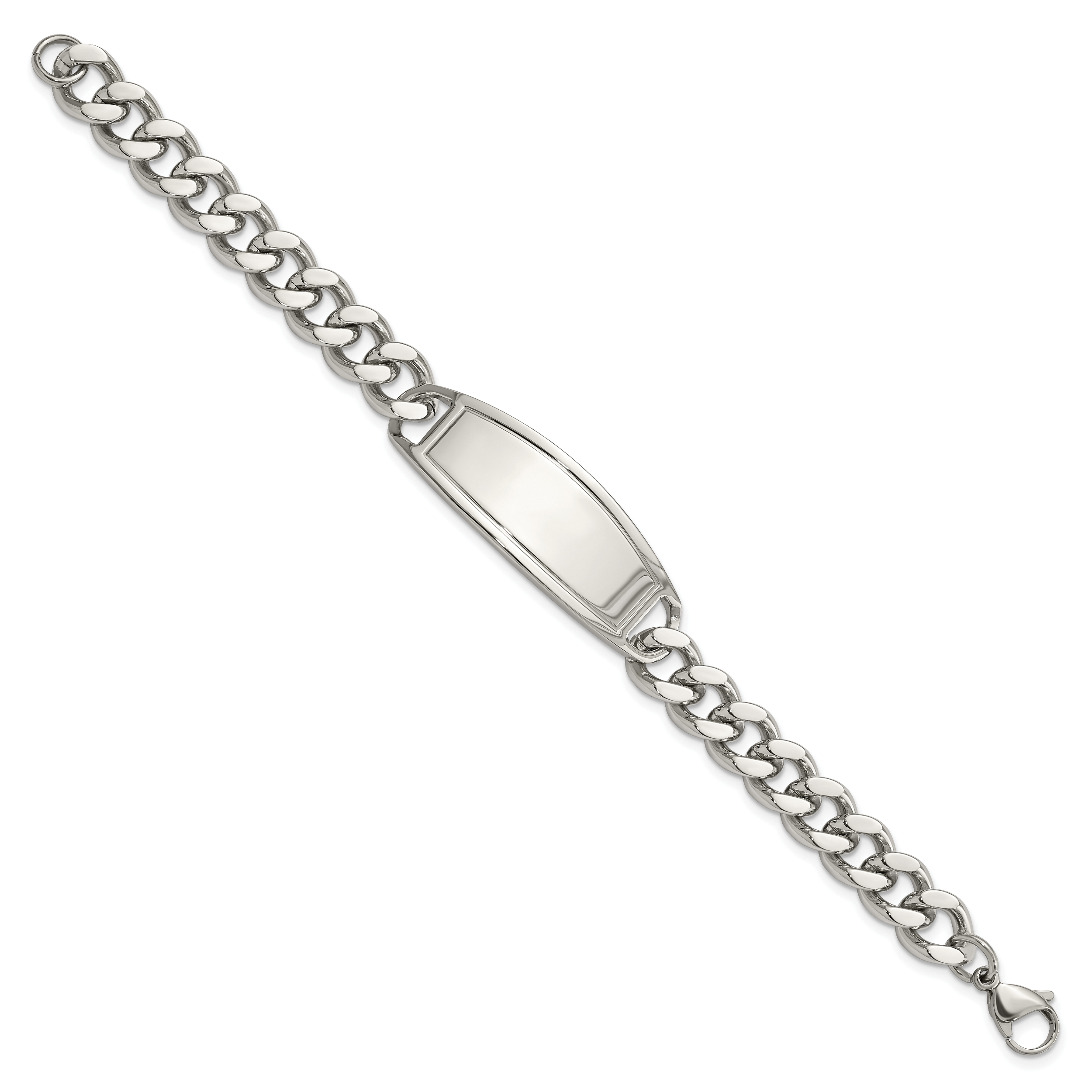 Stainless Steel Polished Curb Chain ID Bracelet for Men Secondary image