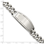 Stainless Steel Polished Curb Chain ID Bracelet for Men