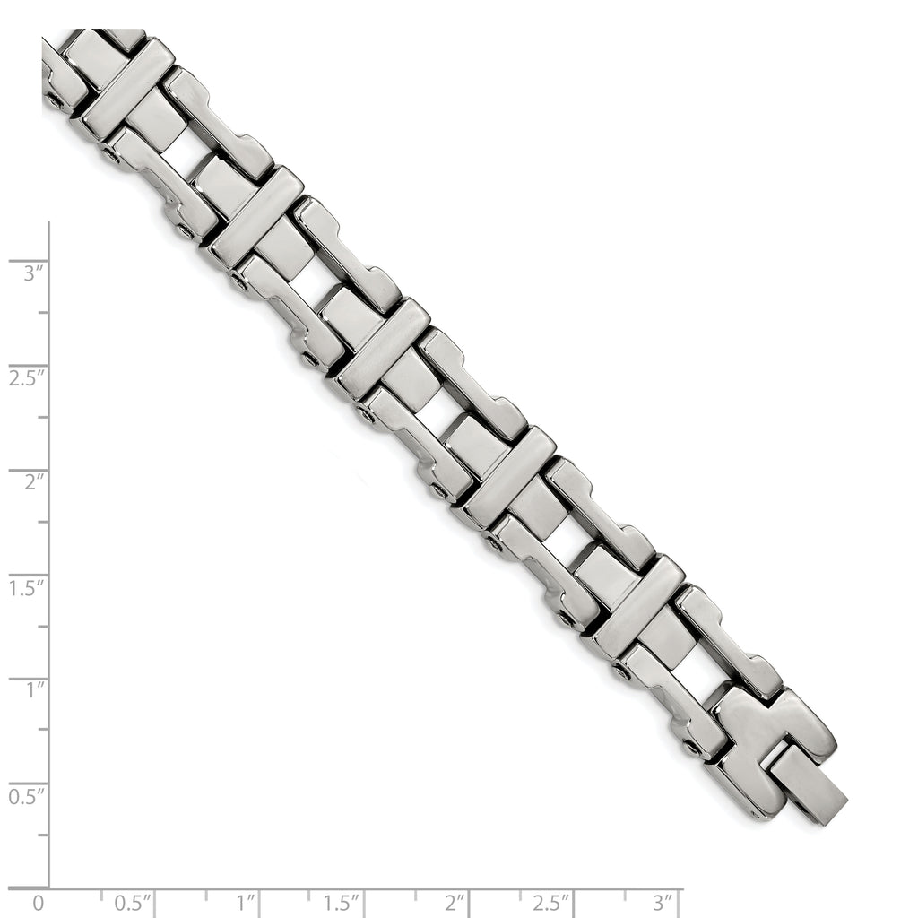 Stainless Steel Polished Open Corss Link Bracelet for Men