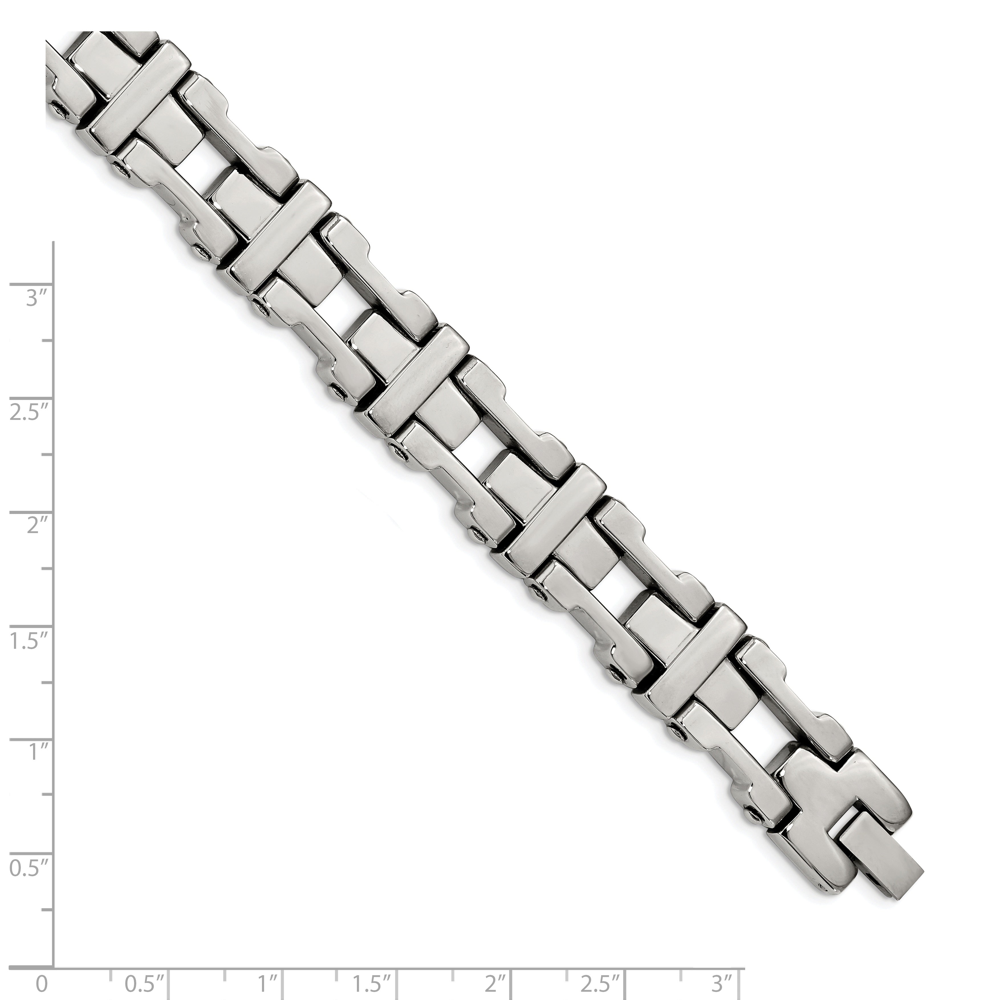 Stainless Steel Polished Open Corss Link Bracelet for Men