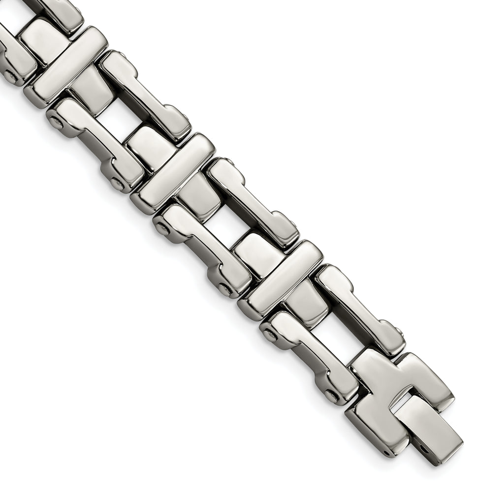 Stainless Steel Polished Open Corss Link Bracelet for Men
