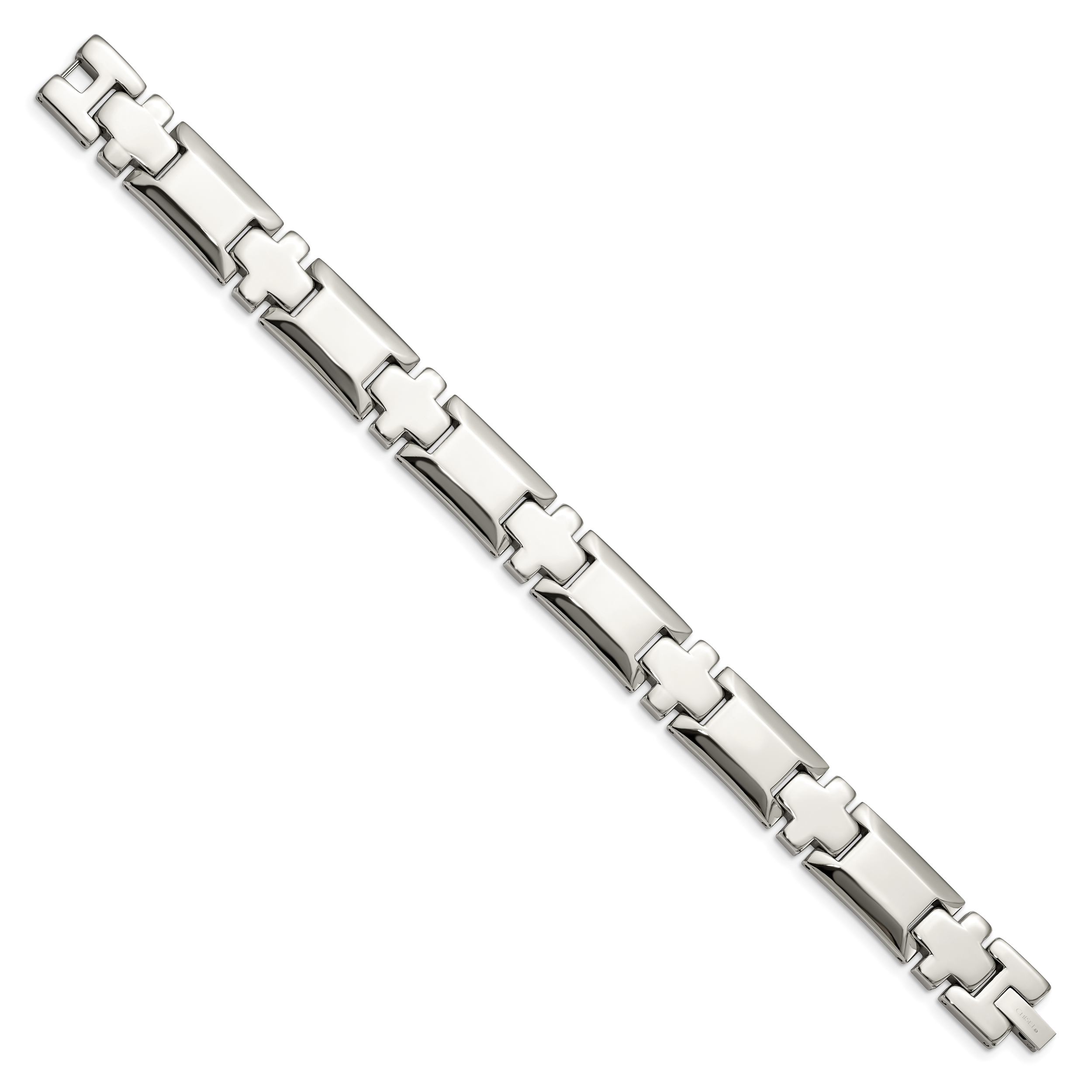 Stainless Steel Polished Cross Link Bracelet for Men Secondary image