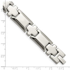Stainless Steel Polished Cross Link Bracelet for Men