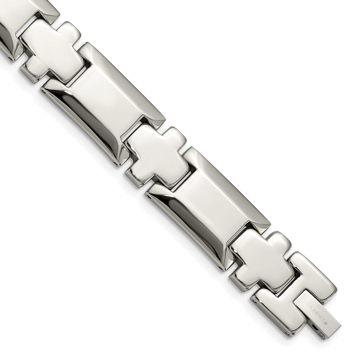 Men's Cross Link Bracelet in Stainless Steel, 13.9mm, 8.5 Inch - Sophia Jewelers Main image