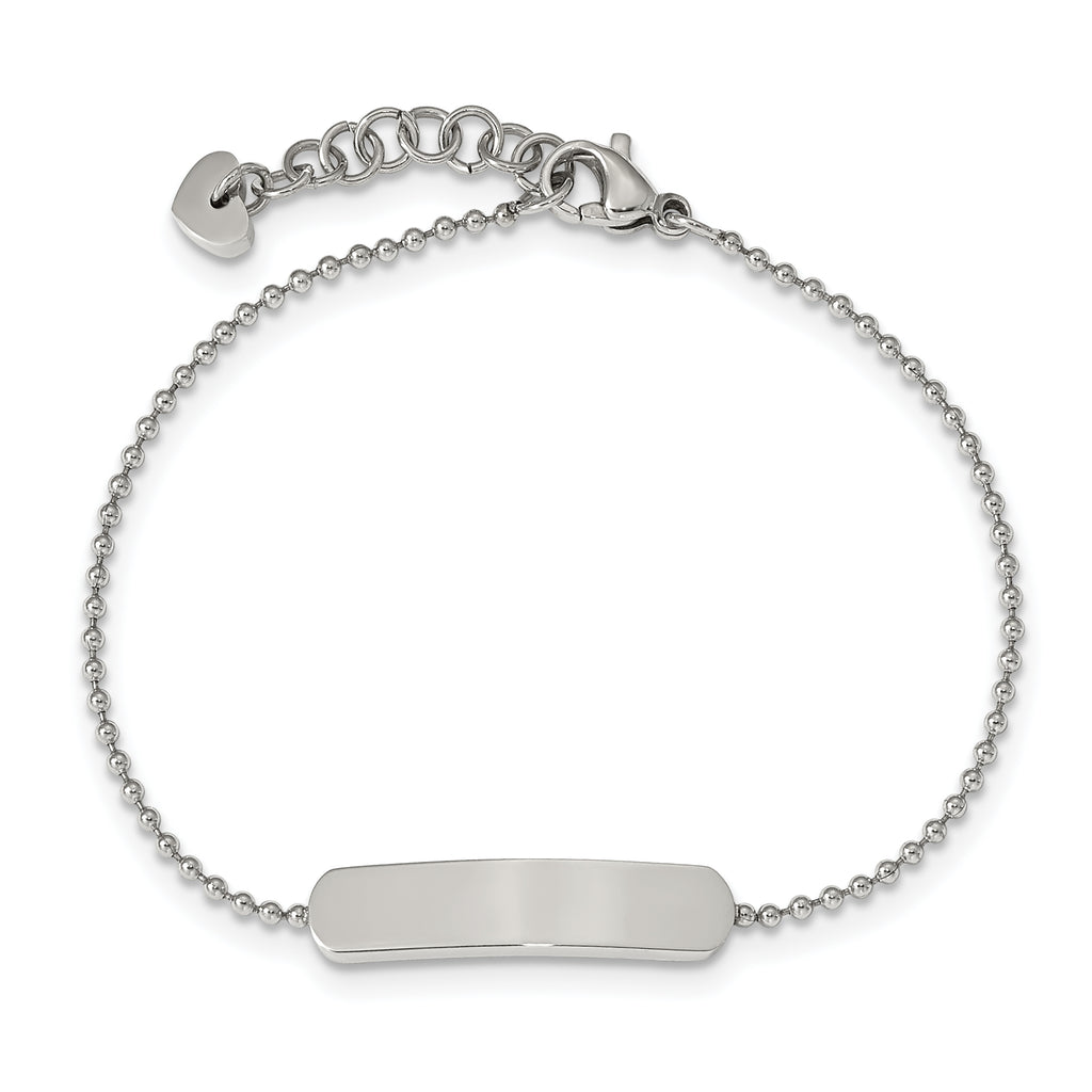 Stainless Steel Polished with ext. ID Bracelet for Women